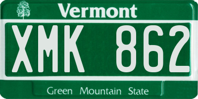 VT license plate XMK862