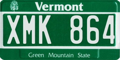 VT license plate XMK864