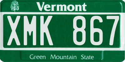 VT license plate XMK867