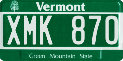 VT license plate XMK870