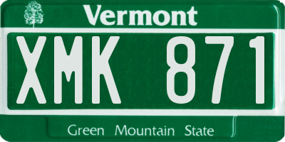 VT license plate XMK871