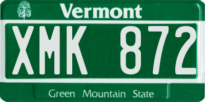 VT license plate XMK872