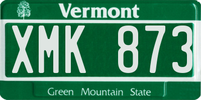 VT license plate XMK873