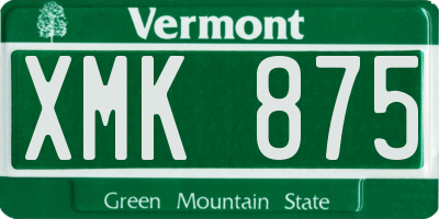 VT license plate XMK875