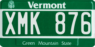 VT license plate XMK876