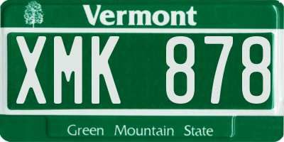 VT license plate XMK878