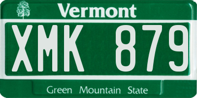 VT license plate XMK879