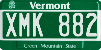 VT license plate XMK882