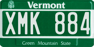 VT license plate XMK884