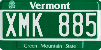 VT license plate XMK885