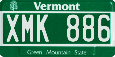 VT license plate XMK886