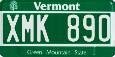 VT license plate XMK890