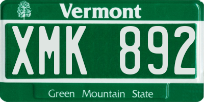 VT license plate XMK892