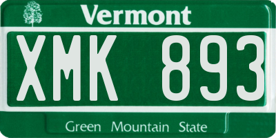 VT license plate XMK893