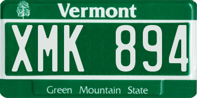 VT license plate XMK894