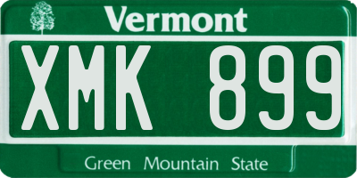 VT license plate XMK899