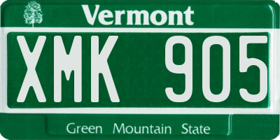 VT license plate XMK905