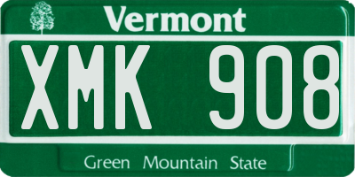 VT license plate XMK908