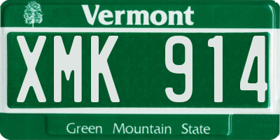 VT license plate XMK914