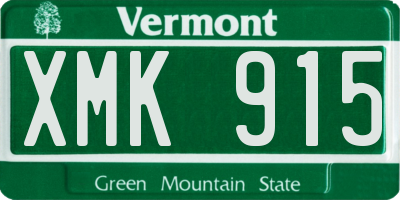 VT license plate XMK915