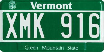 VT license plate XMK916