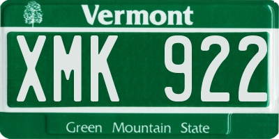 VT license plate XMK922