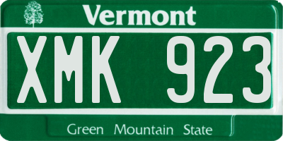 VT license plate XMK923