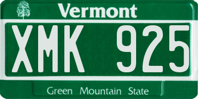 VT license plate XMK925