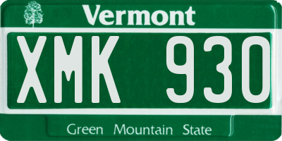 VT license plate XMK930