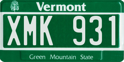 VT license plate XMK931