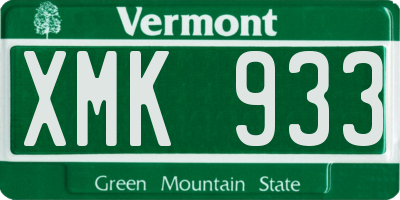VT license plate XMK933