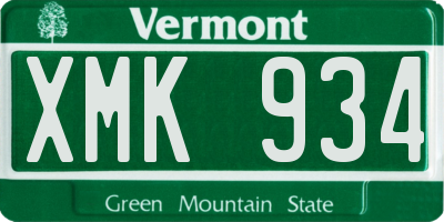 VT license plate XMK934
