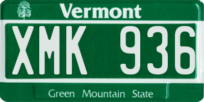 VT license plate XMK936