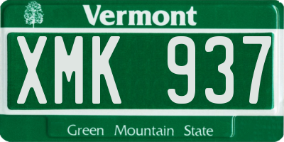 VT license plate XMK937