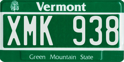 VT license plate XMK938