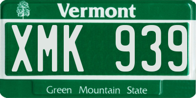 VT license plate XMK939