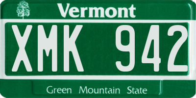 VT license plate XMK942