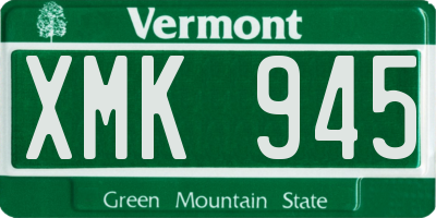 VT license plate XMK945