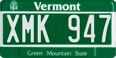 VT license plate XMK947