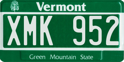 VT license plate XMK952