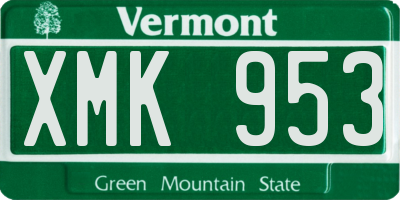 VT license plate XMK953