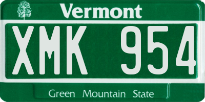VT license plate XMK954