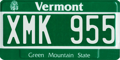 VT license plate XMK955