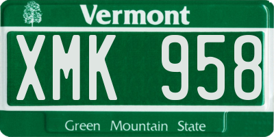 VT license plate XMK958
