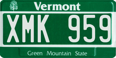 VT license plate XMK959
