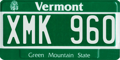 VT license plate XMK960