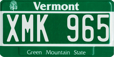 VT license plate XMK965