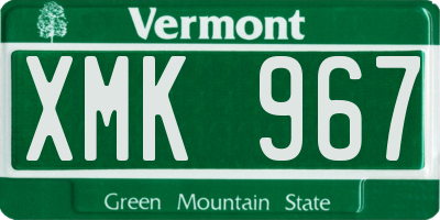 VT license plate XMK967