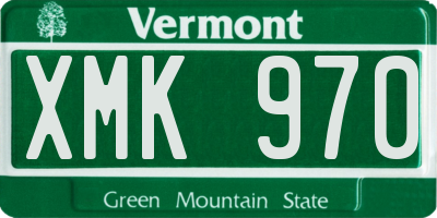 VT license plate XMK970