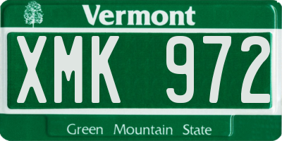 VT license plate XMK972